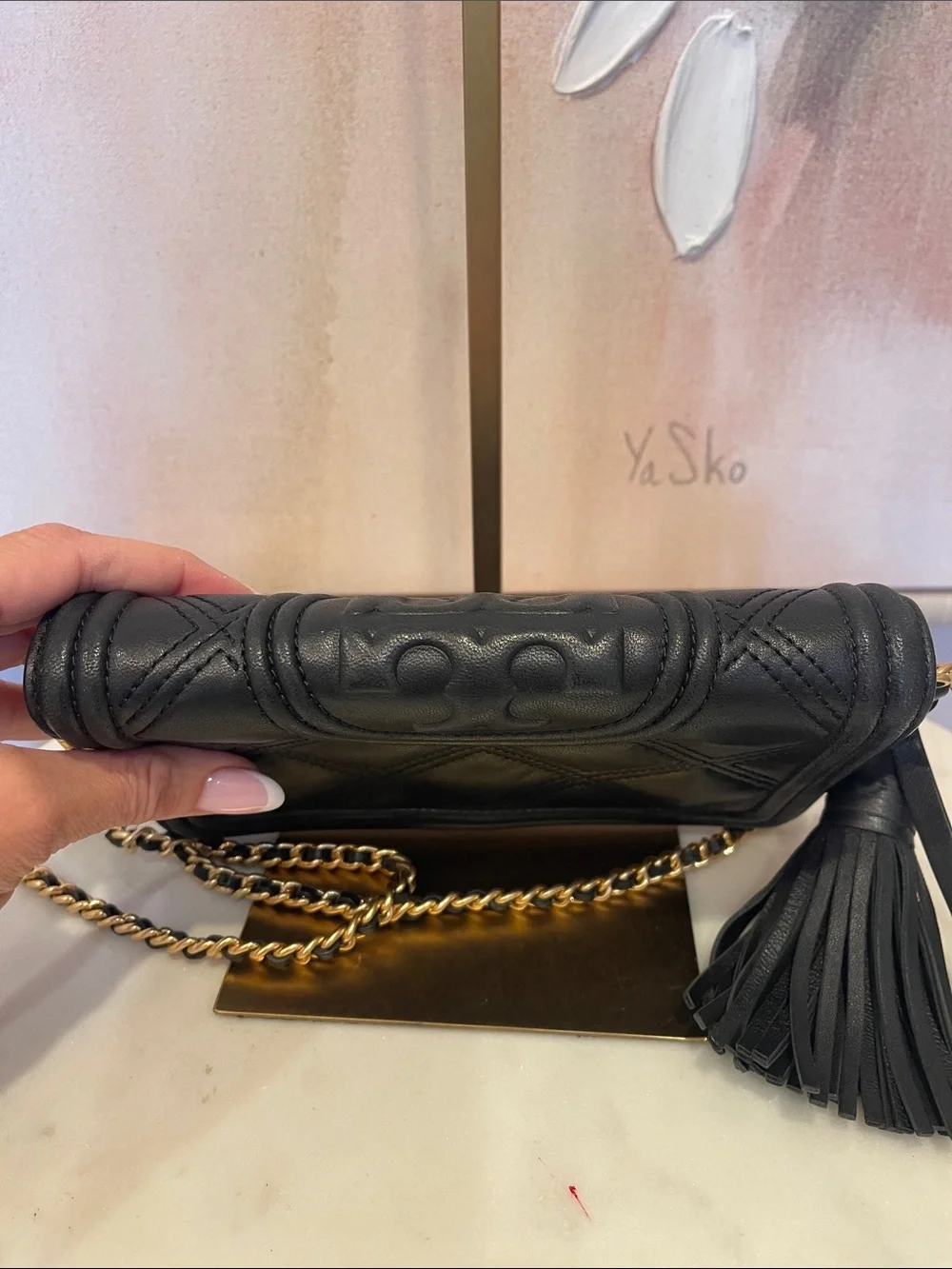 Tory Burch Fleming Soft Wallet Crossbody Bag in Black